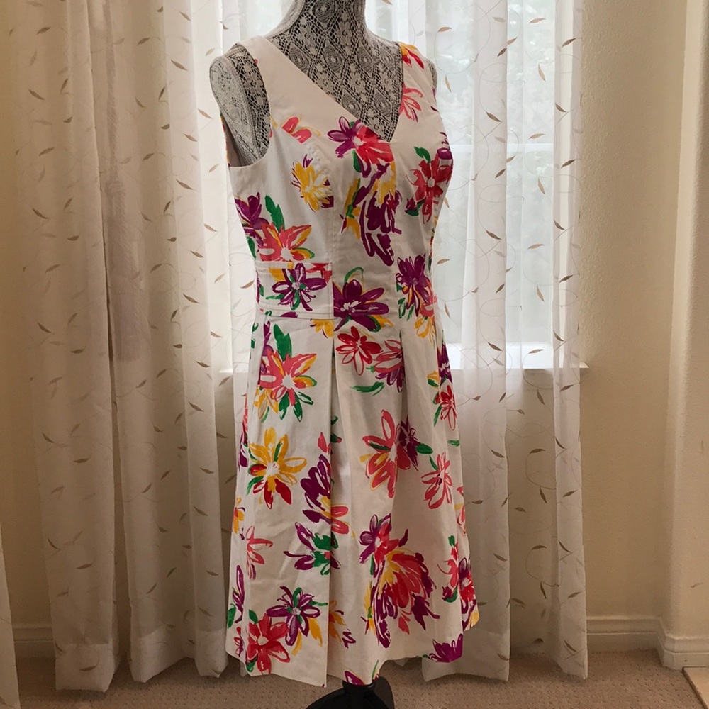 Chaps (Ralph Lauren) Floral Print Cotton Dress - Picture 2 of 6